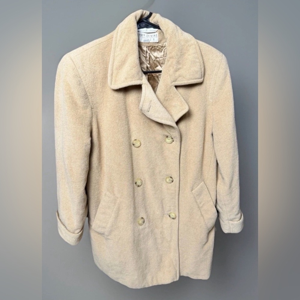 Vintage Larry Levine 100% Camel Hair Coat Women’s 4 US 10 Italy Fabric